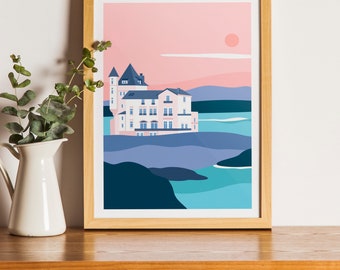 BIARRITZ gedruckte Illustration