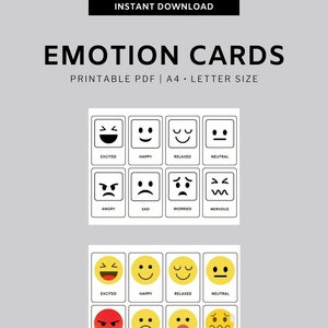 Tarjetas de emociones imprimibles para adultos, Tarjetas flash de sentimientos, Herramientas de terapia, Karten de emociones, material Montessori, Consejero escolar, CBT, DBT