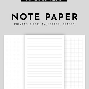 Puste strony notatek z liniami, kropkami, papierami kratkowymi dla studentów⎜Cyfrowy papier do pisania⎜Szablon do robienia notatek z wykładów⎜Papier milimetrowy do druku⎜A4, Letter