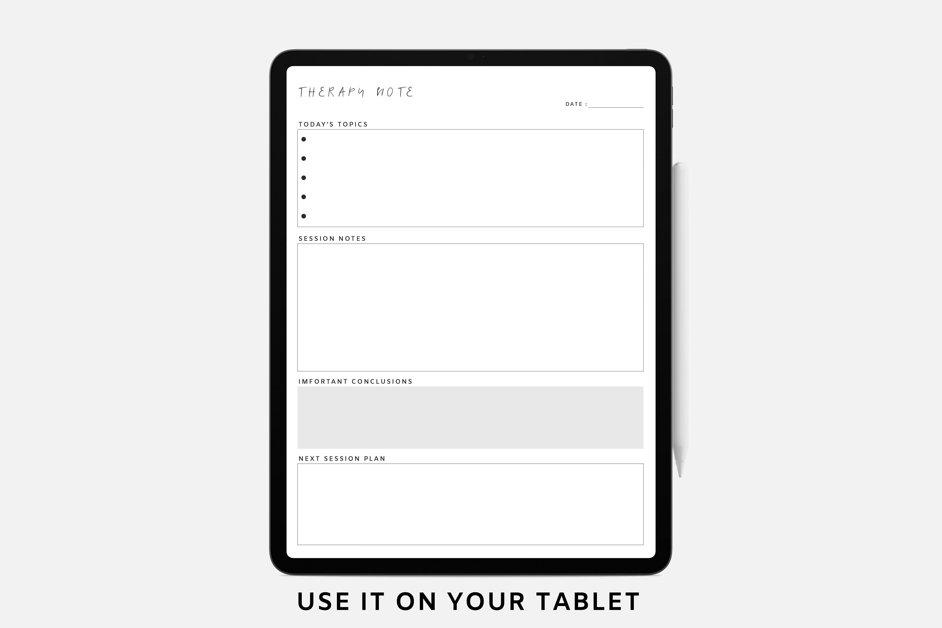 Printable Therapy Progress Note: Mental Health Journal (PDF Download A4 ...