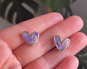 Heart earring studs, Valentine day gifts, tiny treasures, small gifts, minimalist jewelry, earring studs, gifts for her