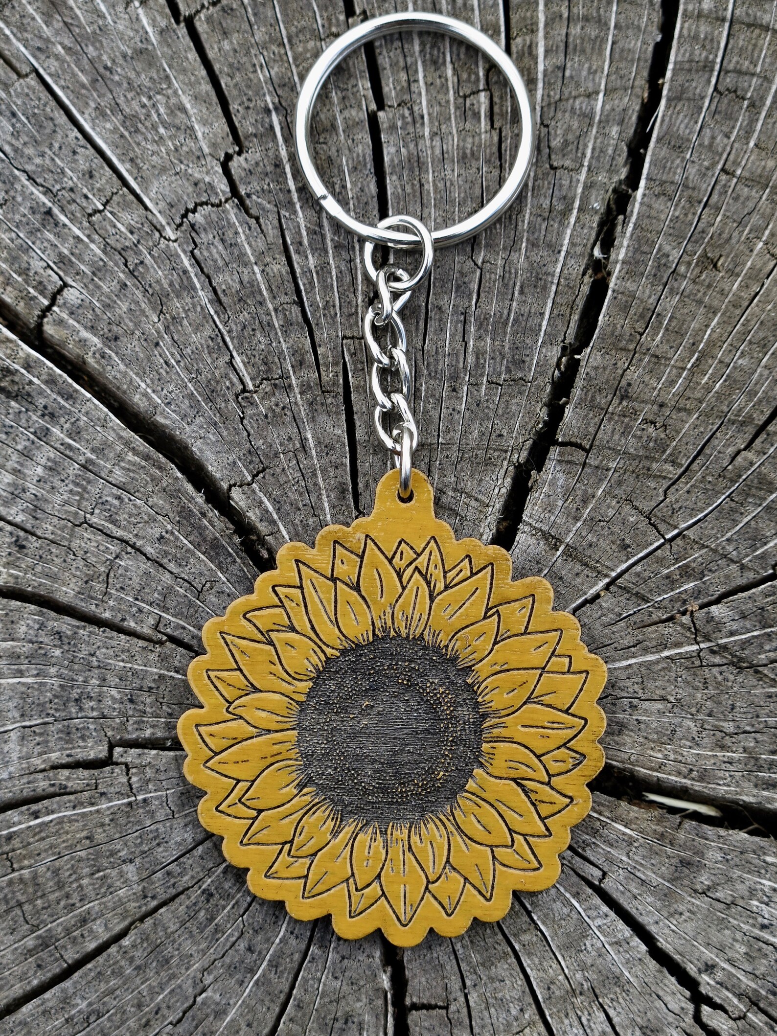 Sunflower Keyring. Sunflower Sunflower Keychain Sunflower Etsy
