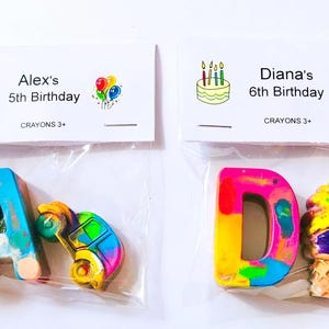 Kids party favors. Personalized Kids Crayons. Letters crayons. Initial Crayons. Birthday crayons favors. Customizable Initial Crayons