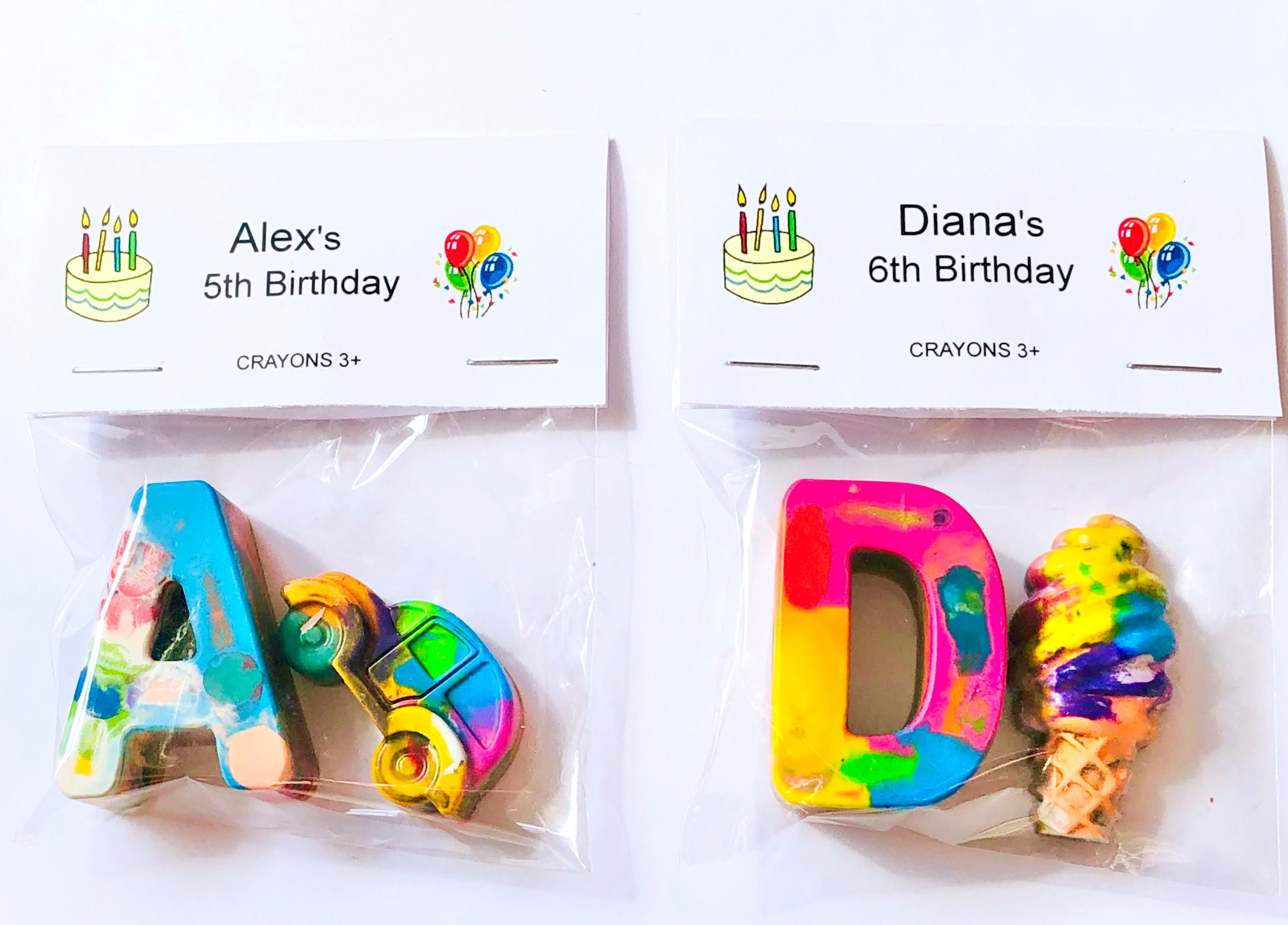 Kids Letter Party Favor Crayons, Kids Party, Creative Gift, Party Favors,  Individual Favors, Crayons, Personalized Favor, Rainbow Crayons 