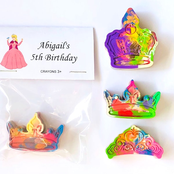 Crown crayons. Princess crayons. Personalized Kids Crayons. Party favors. Kids party favors. Birthday  favors.