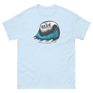 Capital Clothing USA Big Blue Collection Mens Short Sleeve Shirt | Big Breaking Wave Retro Vintage Minimalist Graphic Tee | Outdoors Nature