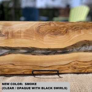 Olive Wood Board with Resin, Custom Rustic Charcuterie Board, Cheese Board Resin, Charcuterie Board Personalized, Engraved Cheese Board