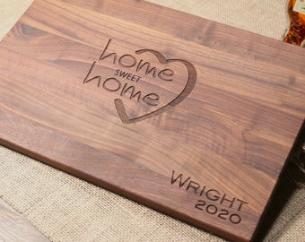 Personalized Cutting Board New Home, Realtor Closing Gift, Housewarming Gift for Couple, First Home Custom Cutting Board, Home Sweet Home