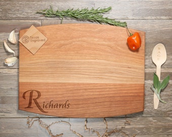 Custom Engraved Cutting Board, Wedding Gift for Couple, Engraved Engagement Gift, Realtor Closing Gift, Personalized Cutting Board New Home