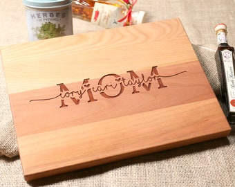 Personalized Gift for Mom, Custom Cutting Board for Mom, Mom Gift From Kids, Mothers Day Gift, Engraved Charcuterie Board, Unique Gift