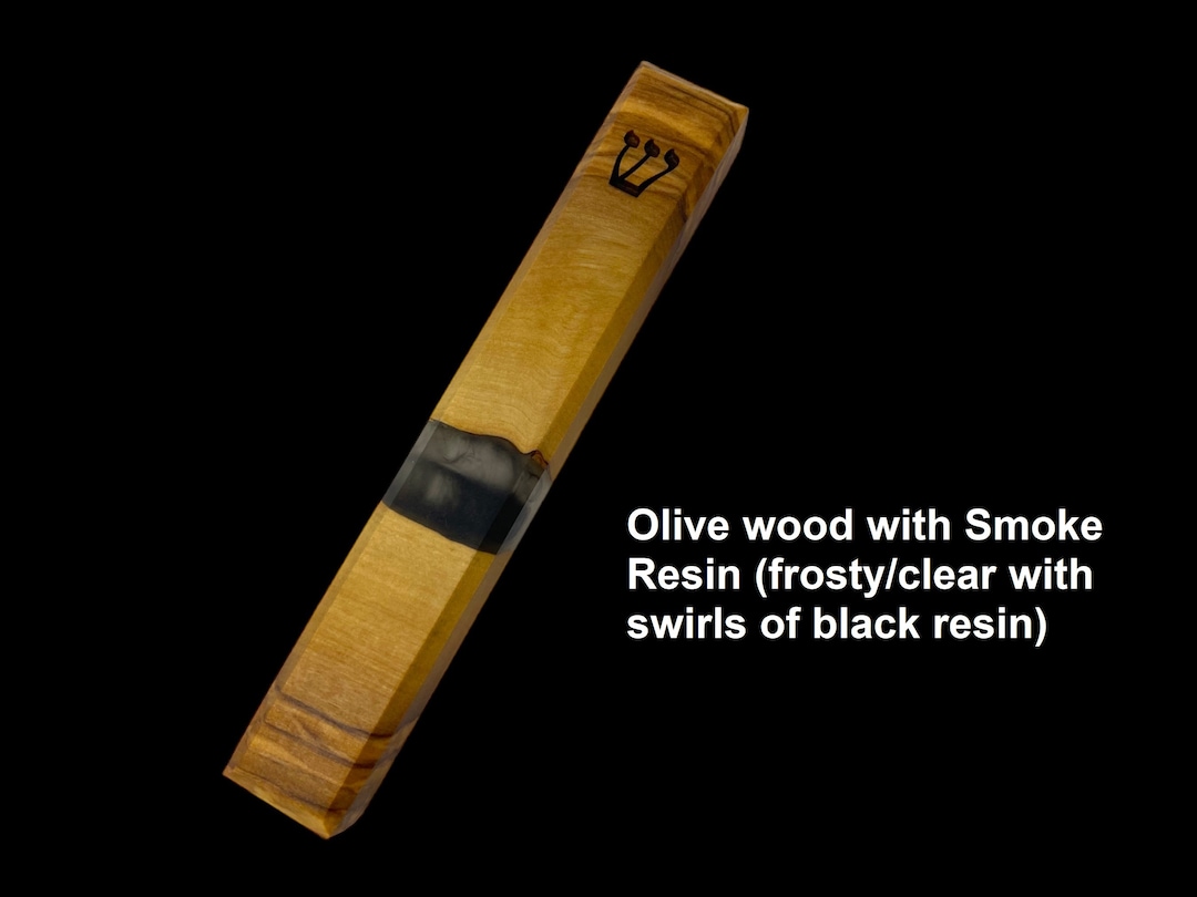 Olive Wood Mezuzah With Scroll, Jewish Wedding Gift, Jewish Housewarming Gift, Judaica Mezuzah