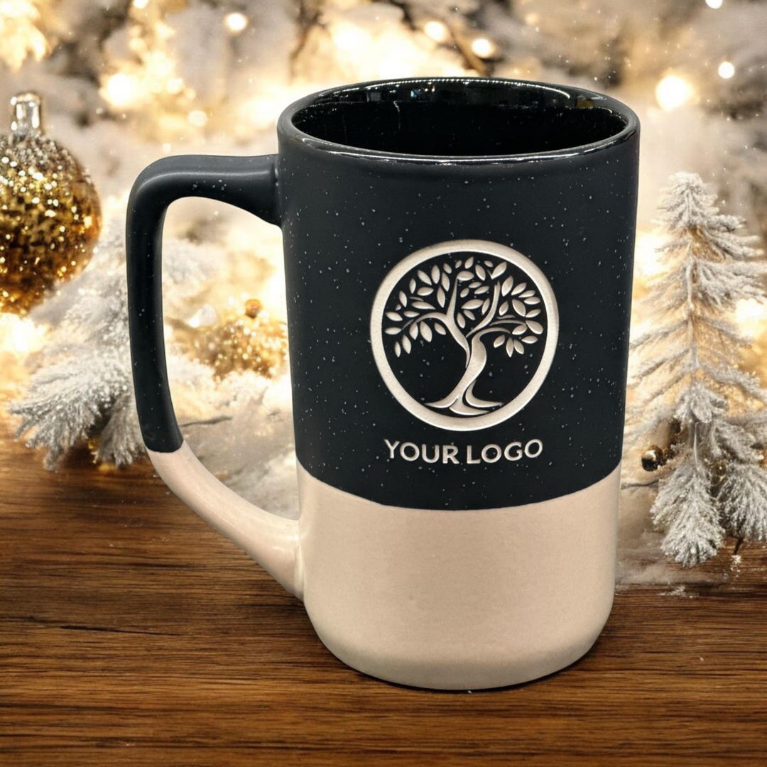 Corporate Logo Mug, Custom Mug With Logo, Sand Carved Deep Etched Mug ...