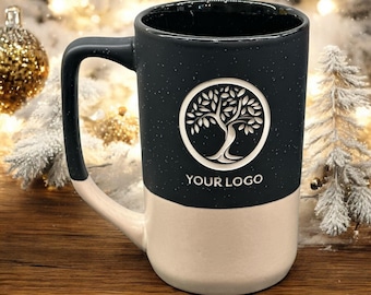 Corporate Logo Mug, Custom Mug with Logo, Sand Carved Deep Etched Mug, Employee Appreciation Mug, Employee Team Gift, Realtor Gift, Bulk Mug