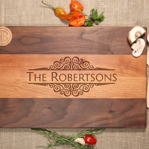 Personalized Engagement Gift, Custom Engraved Cutting Board for Couple, Newlywed Cutting Board, Housewarming Gift, Realtor Closing Gift