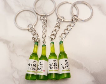 Korean Fashion Drink Bottle Keychain Simulation Resin Beer Wine Trinket Keyr HN 