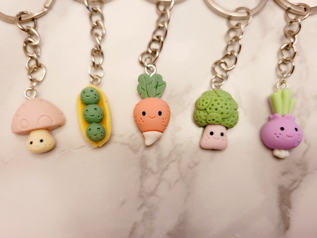 Vegetable Keychain Kawaii Keychain Cute Mini Charms Etsy