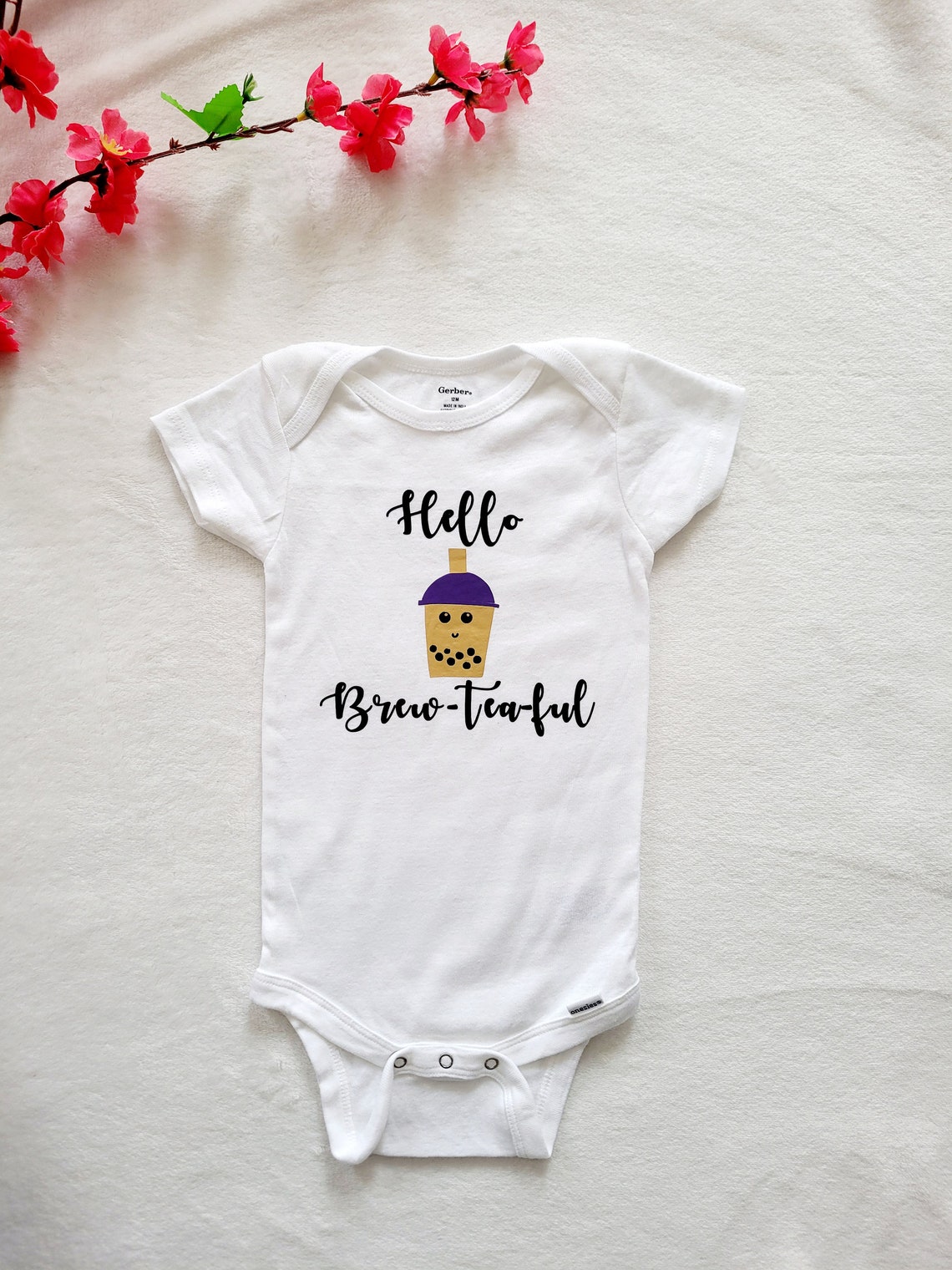 Boba Onesies Bubbletea Onesie Custom Onesie Boba Baby | Etsy