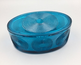 Holmegaard Danish vintage glass box with lid - Skjold, by Per Lütken, 60s