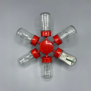 Carrusel Digsmed Busy Susan, rueda giratoria de especias de los años 70. Diseño danés, mediados de siglo.