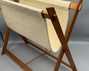 Vintage Teak Foldable Magazine /Newspaper Holder / Rack - Danish design, MCM, 1960’s