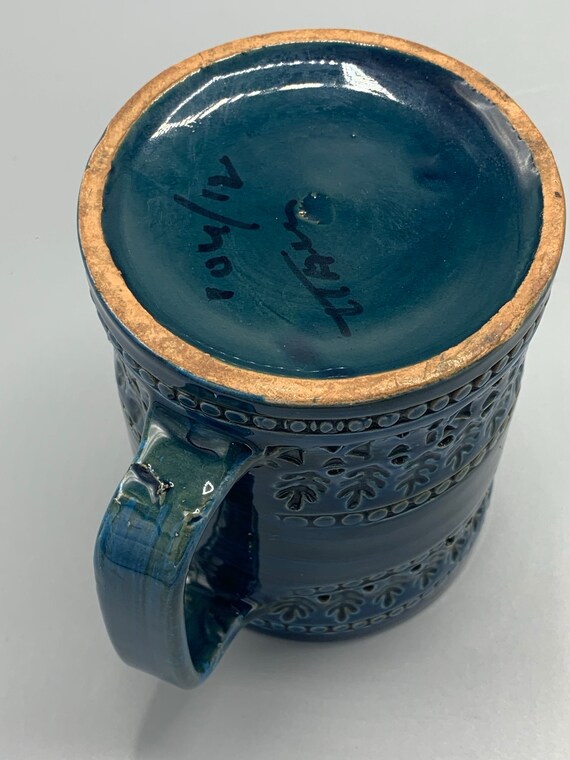 Bitossi Ceramic Mug by Aldo Londi, Zingo Pattern. Italy