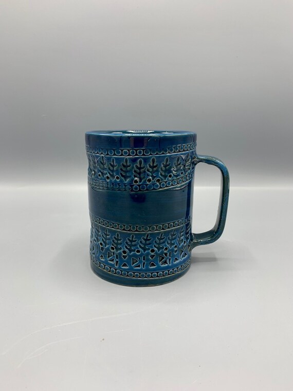 Bitossi Ceramic Mug by Aldo Londi, Zingo Pattern. Italy
