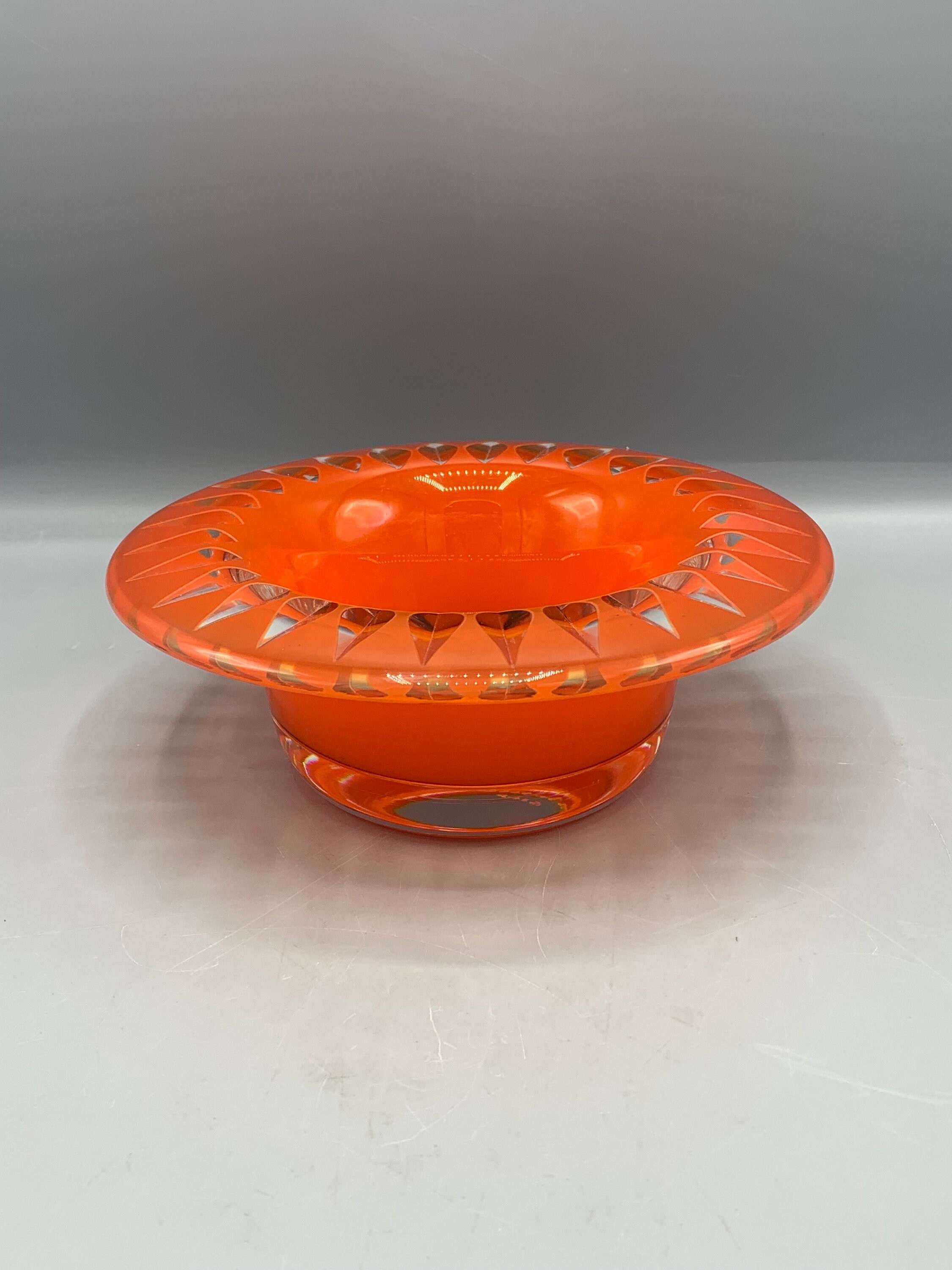 Scandinavian Glass Bowl, Sommerso Cut  by Sigurd Persson, Kosta, 1960’s, Signed and Collectible.