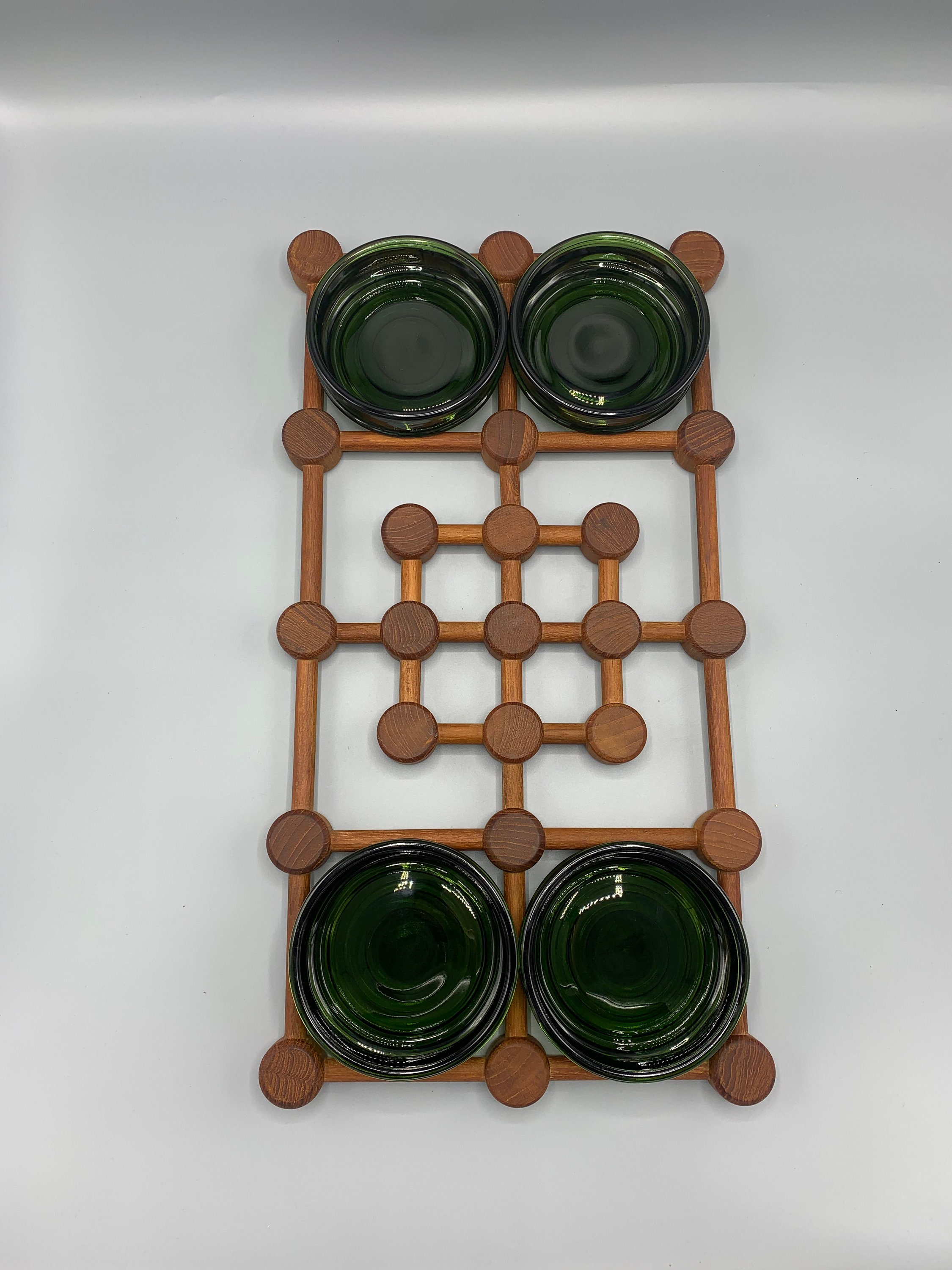 Nissen Denmark, XL Serving Tray / Centerpiece in Teak With Four