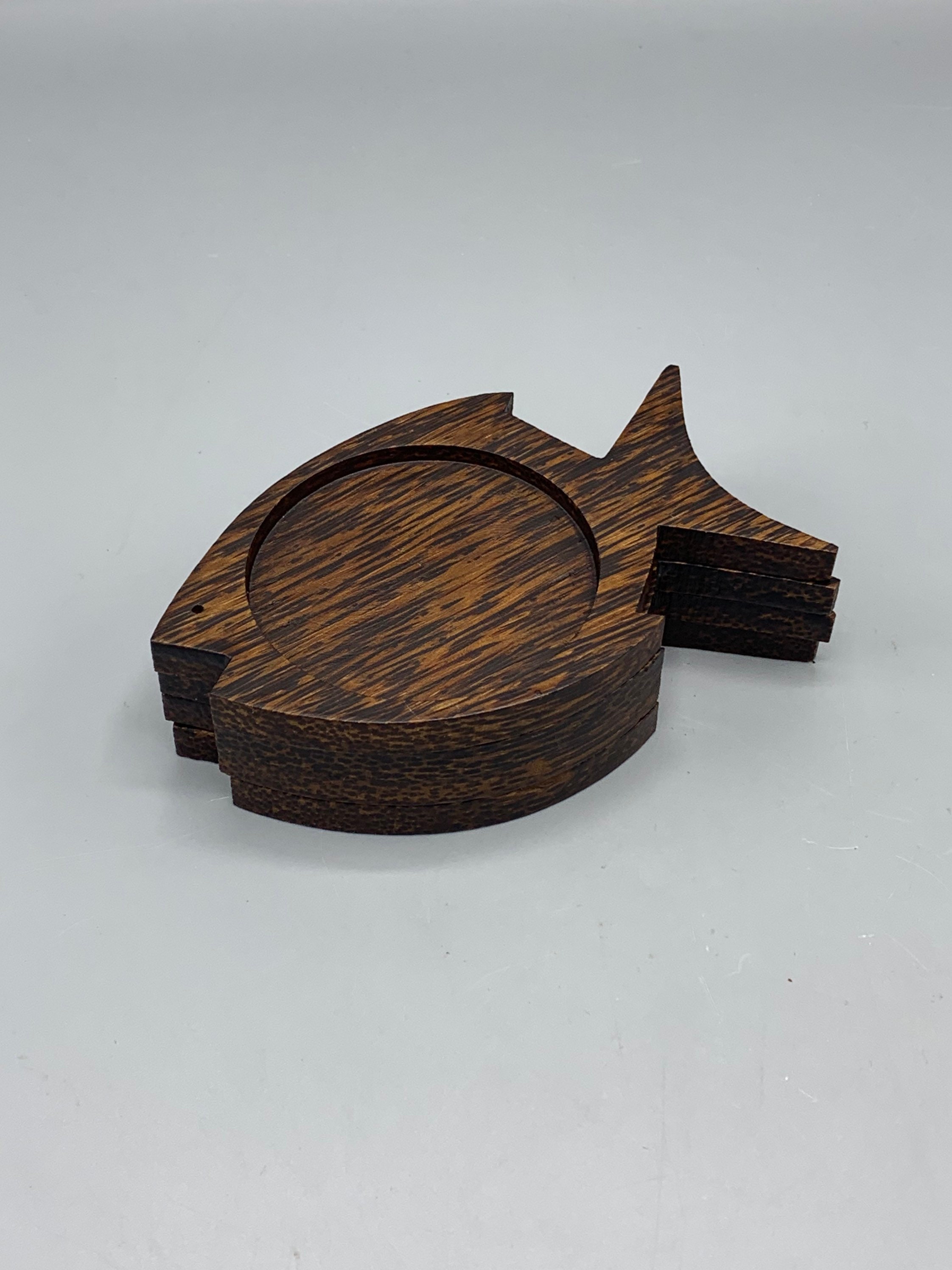 Four (4) Vintage Fish Shaped Coasters in Hardwood, MCM, 1960’s - Etsy