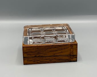 Rosewood Box with Crystal Lid - Skruf Glasbruk, Sweden, 1960’s, Rare and Collectible