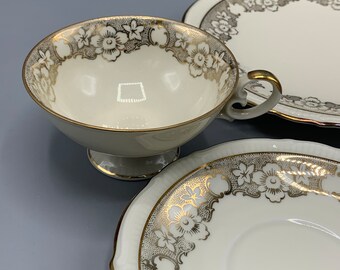 Bavaria Schirnding Art Deco Porcelain Trio Set - Cup, Saucer and