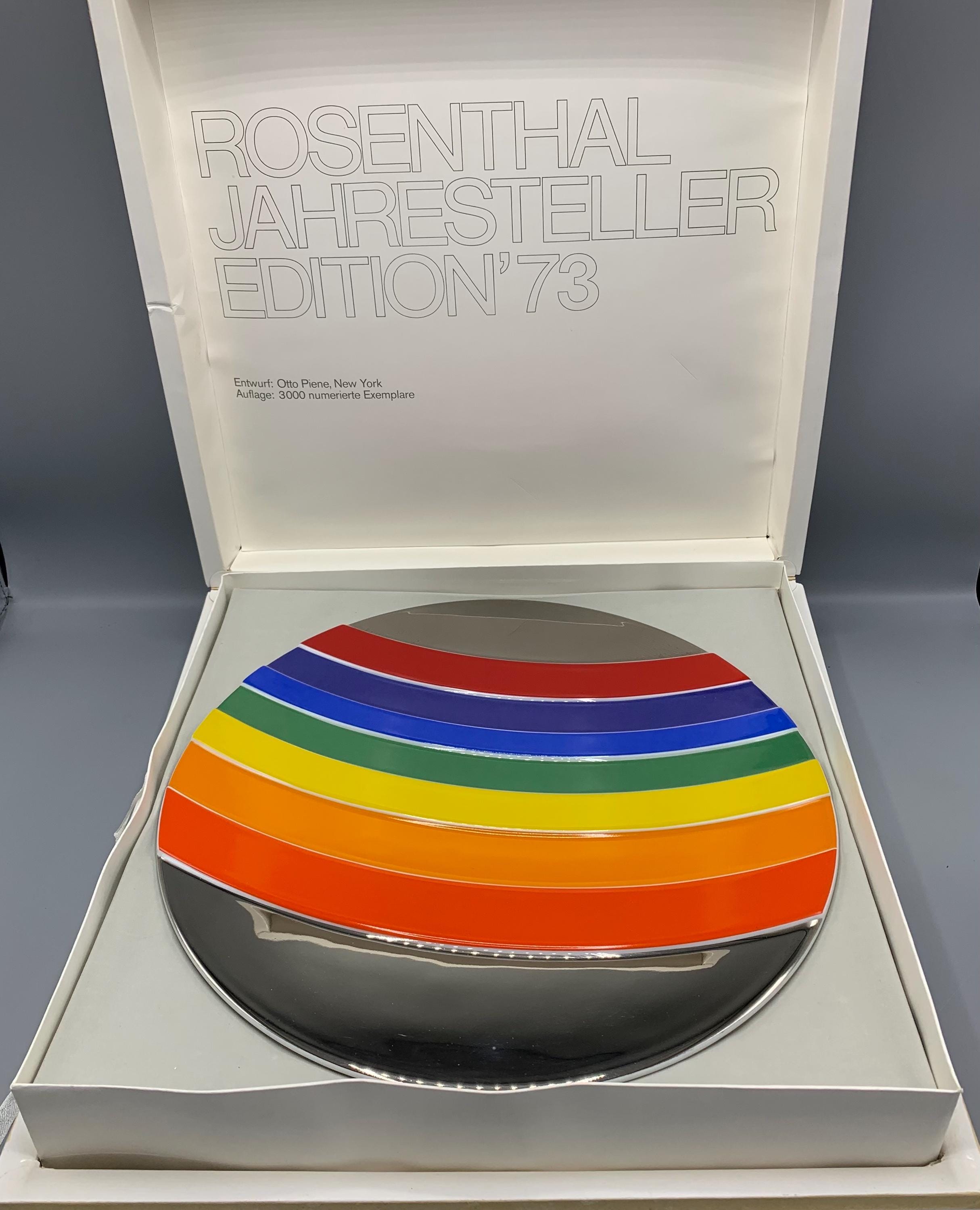 Otto Piene Annual Rainbow XL Plate for Rosenthal, Germany, 1973