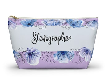 Stenographer, court reporter, Steno Accessory Pouch w T-bottom