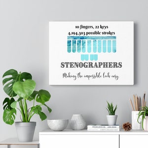 Stenographers making it look easy. Canvas Gallery Wraps, Stenographer,  court reporter, steno student, captioner, steno art, steno gifts