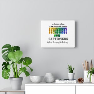 Captioners making it look easy! Canvas Gallery Wraps, stenographer, court reporter, steno canvas