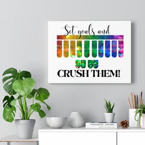 Set goals and crush them! Canvas Gallery Wraps, stenographer, court reporter, steno canvas