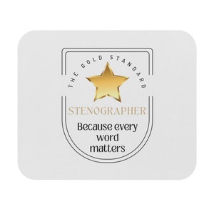 Court reporter mouse pad, stenographer, steno merch, steno student, Mouse Pad (Rectangle)