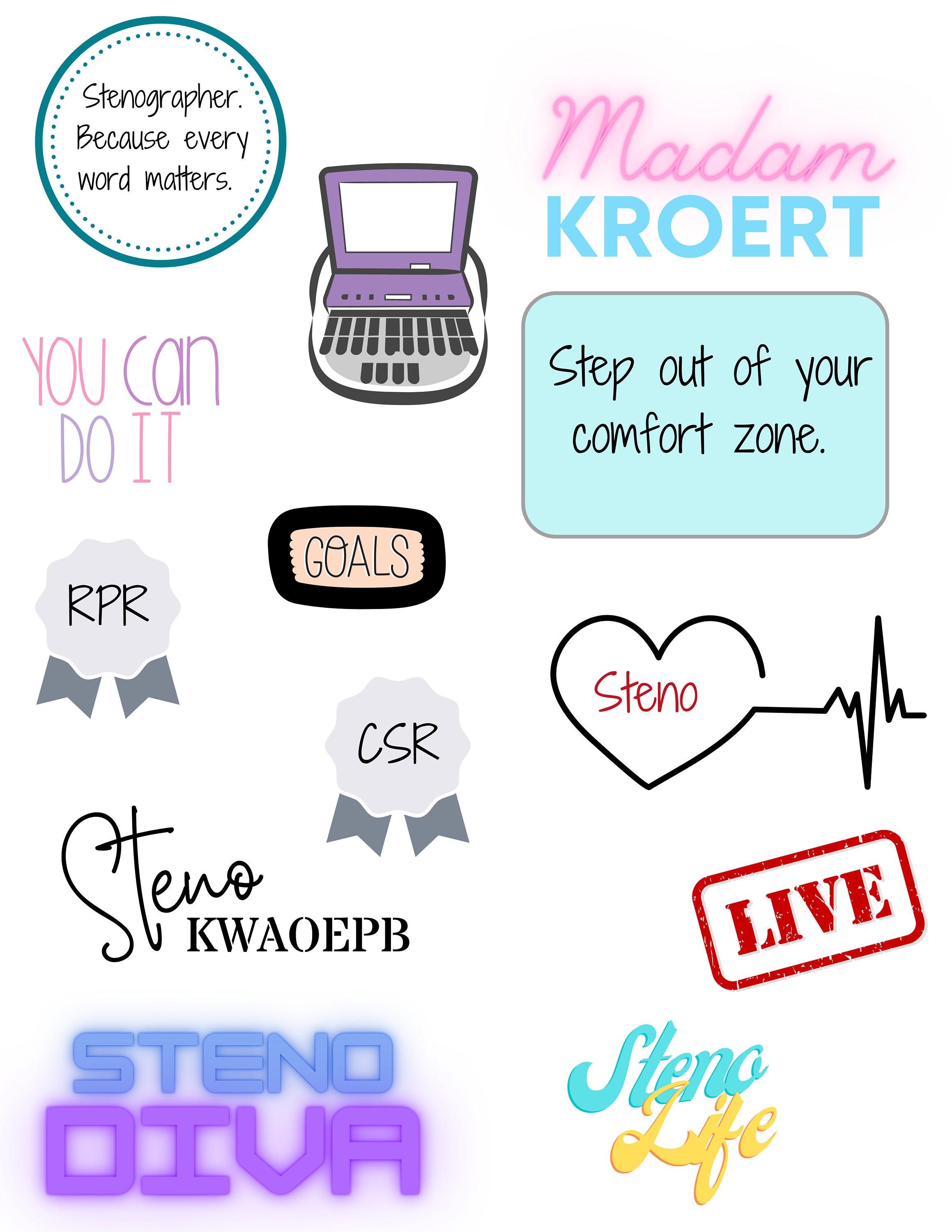 Steno Vision Board, Steno Clip Art, Steno Student, Court Reporter ...