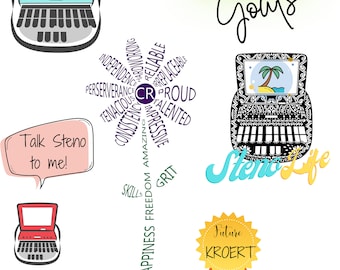 Steno vision board, steno clip art, steno student, Court reporter, Steno School, Steno goals