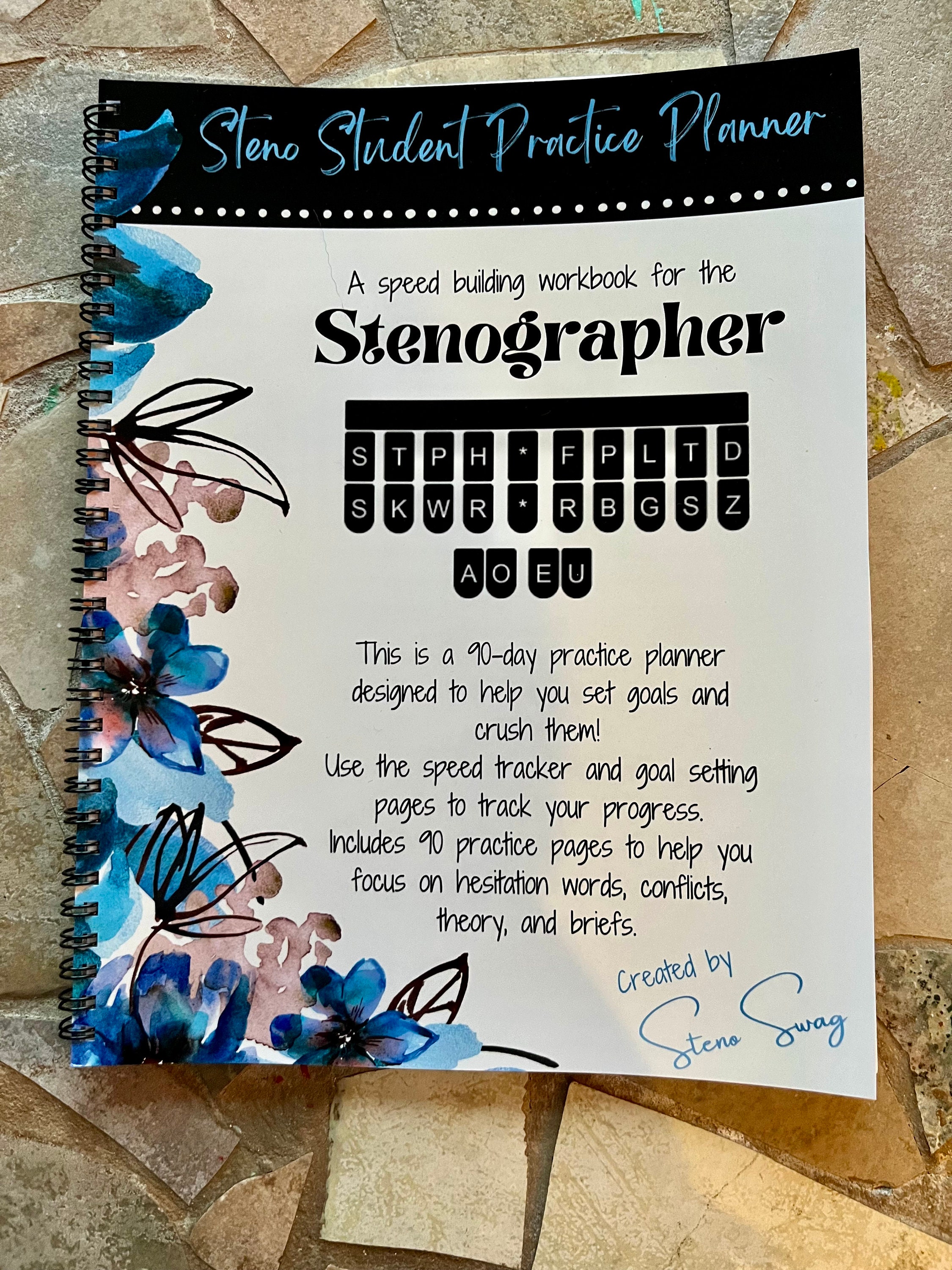 Steno Student Practice Planner, Court Reporter Student, planner pages, stenographer, steno school