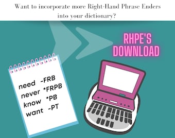 Right-Hand Phrase Enders, Court Reporter Student, Steno School, Steno Workbook, Steno Briefs, Steno Practice, Stenographer