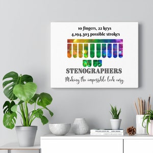 Stenographers make it look easy. Canvas Gallery Wraps, stenographer, steno canvas, court reporter