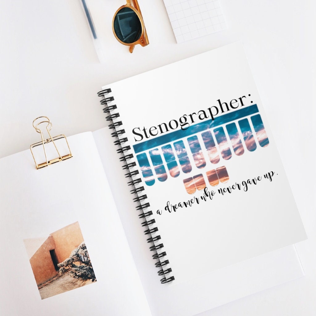 Stenographer a Dreamer That Never Gave Up. Spiral Notebook Etsy