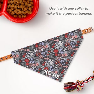 Personalized Dog Bandana, Dog Bandana, Dog bandana over the collar, Ditzy Floral