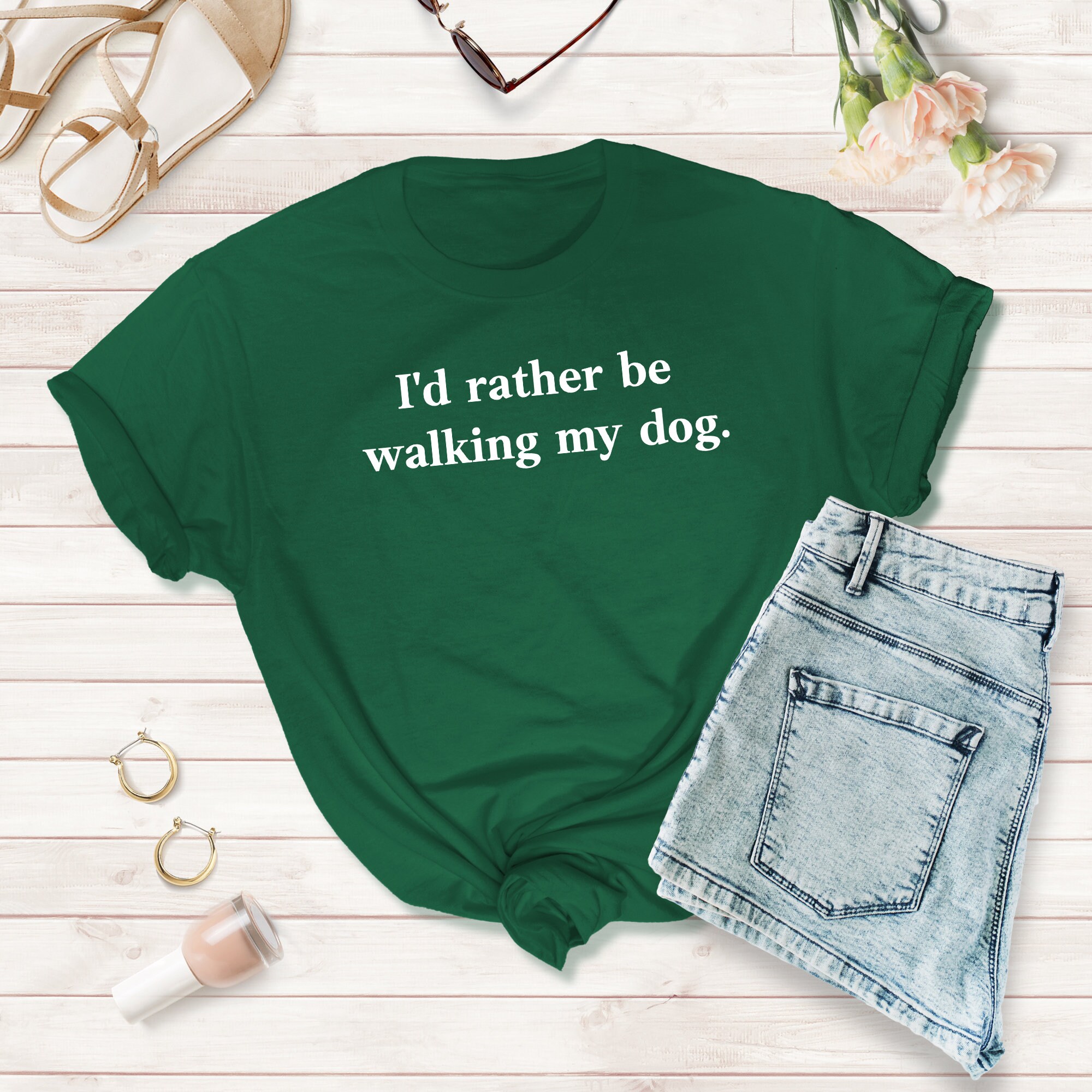 I'd Rather Be Walking My Dog T Shirt, Dog Mom Gift, Dog Mom Shirt, Dog