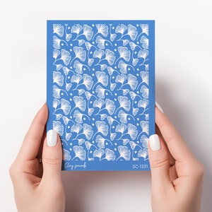 sérigraphie / sérigraphie / sérigraphie pour pâte polymère / pochoir pour sérigraphie / sérigraphie en pâte polymère / gingko / ginkgo CLAYPARADE-SC-1331