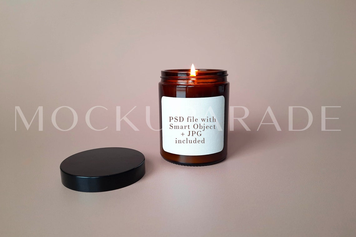 Candle Label Mockup Soy Candle Label Mockup Minimalist | Etsy