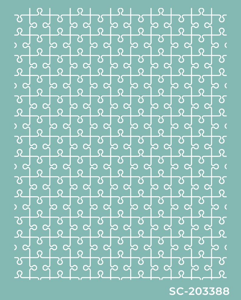 May include: A white jigsaw puzzle with 100 pieces on a light blue background. The puzzle is assembled and the pieces are all connected. The text "SC-203388" is printed in the bottom right corner of the image.