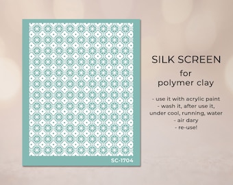 silk screen for polymer clay silk screen polymer clay silkscreen stencil silk screen stencil clay CLAYPARADE Tile Design Retrò Tile Pattern