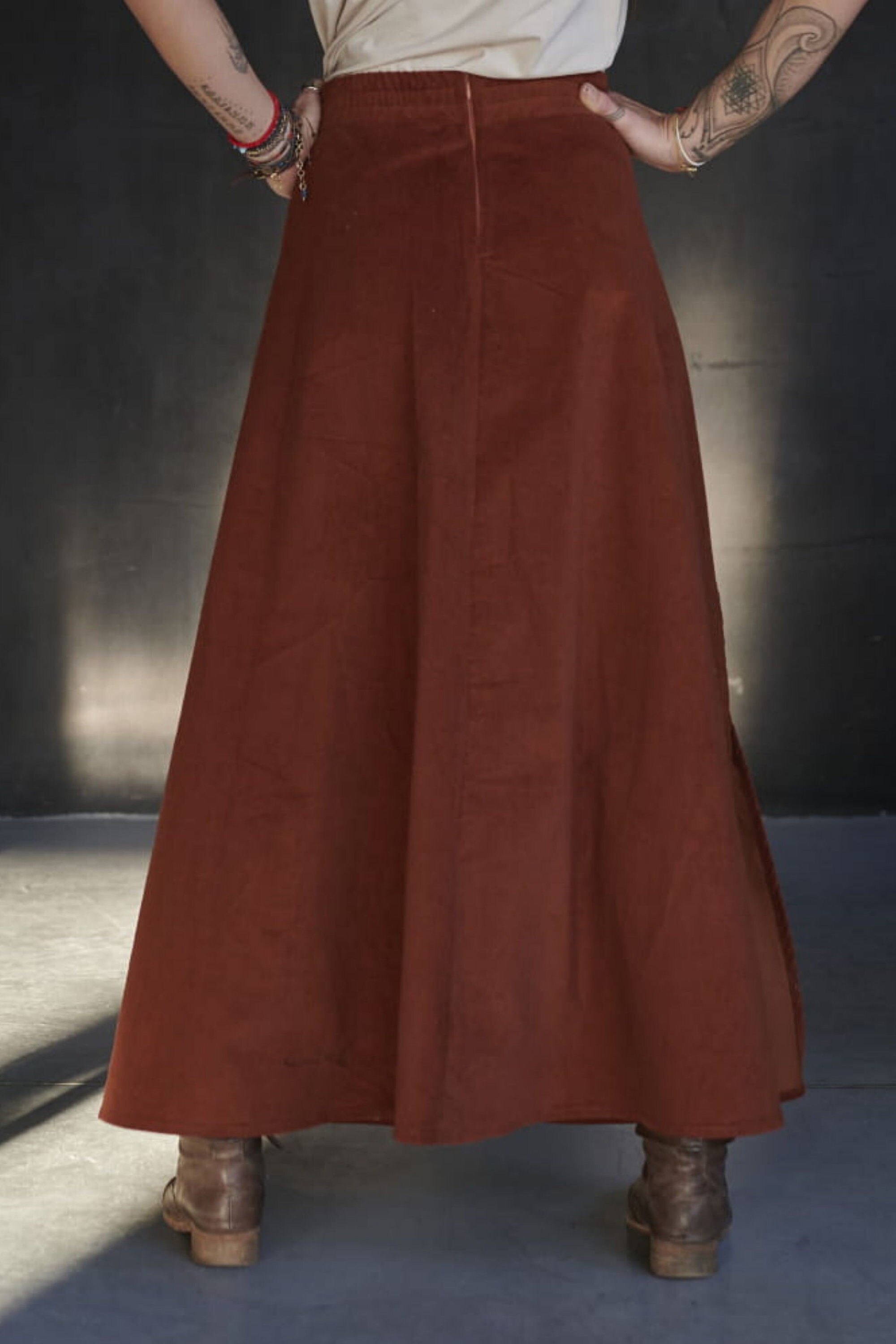 Corduroy Maxi Skirt With High Leg Slit Trapeze Maxi Skirt - Etsy